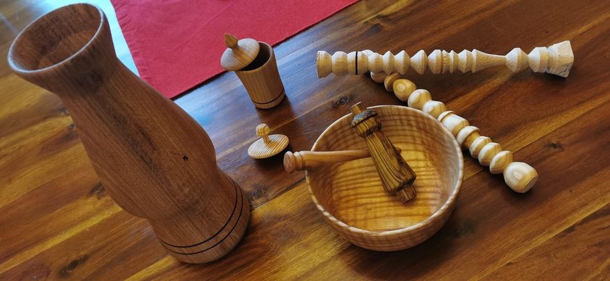 Tournage sur bois stagiaire.